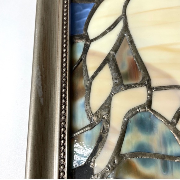 Framed Hanging Stained Glass Western Horses Handmade Wall Art - One of A Kind - Picture 11 of 12